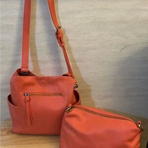 Joy Susan Kayleigh Elegant Coral Crossbody Bag Set